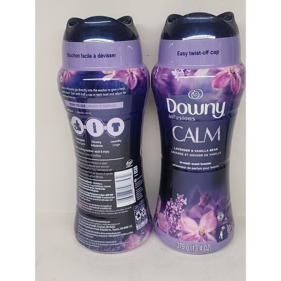 Downy Infusions Calm Laundry Booster Beads Lavender Vanilla Bean 13.4oz 2 Pack - Picture 2 of 2
